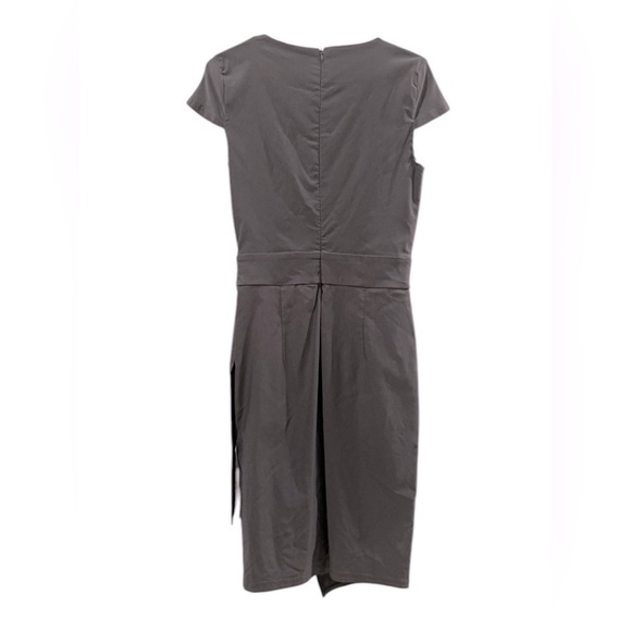 Grace Karin Grey Sheath Dress Short Cap Sleeve Midi Side Tie Size Large New - Picture 2 of 5